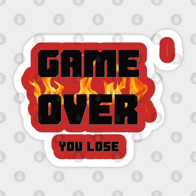 GAME OVER - You Lose Sticker by D_AUGUST_ART_53